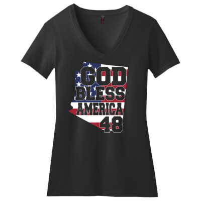 Ladies V-neck God Bless America Thumbnail