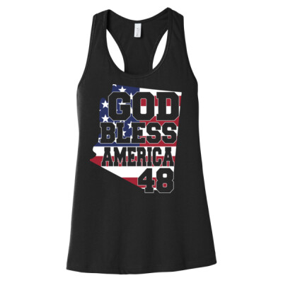 Ladies Racerback God Bless America Tank Top Thumbnail